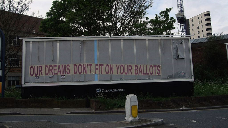 Politics advertising hoarding